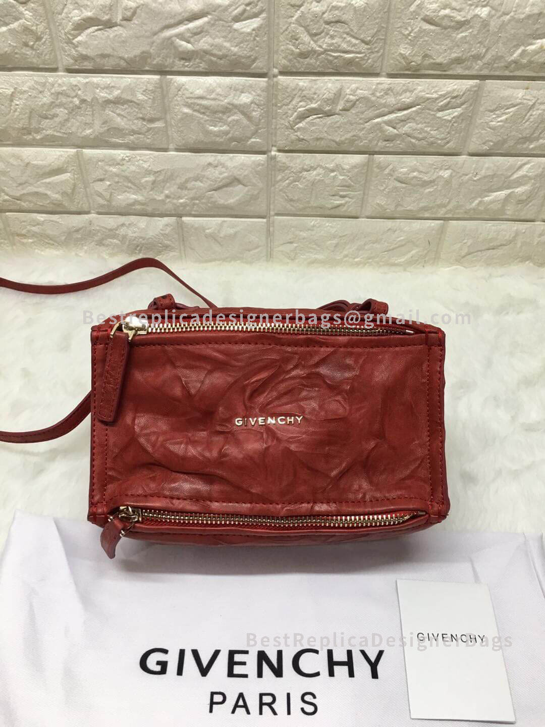 Givenchy Micro Pandora Bag In Aged Leather Red SHW 1-28610